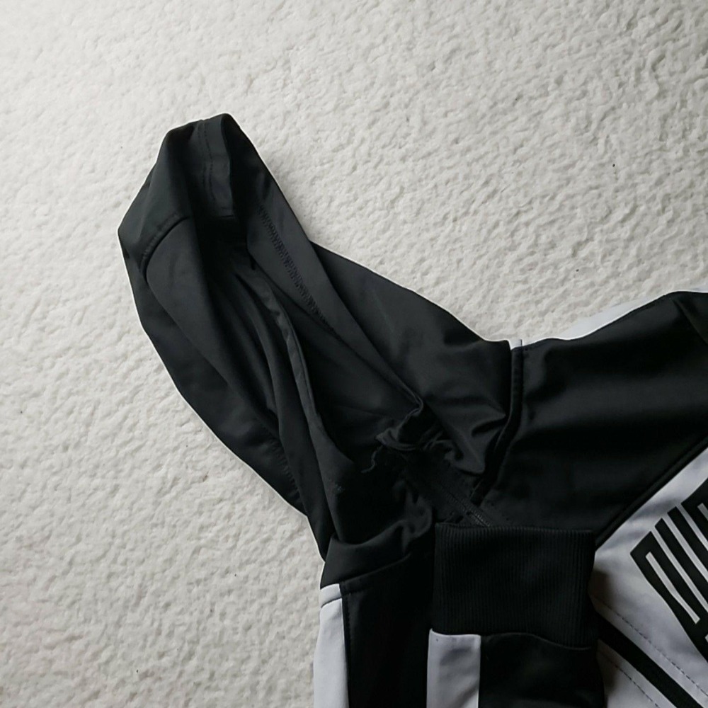 PUMA Jacket Boys 10-12 Black White Hooded Full Zip Track Knit Logo‎ Athletic Top